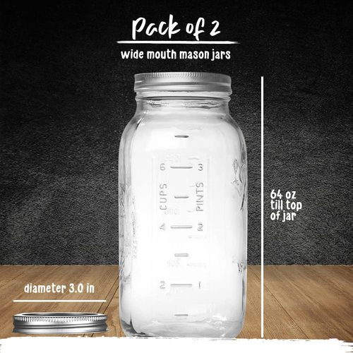 1 2 gallon mason jars wide mouth