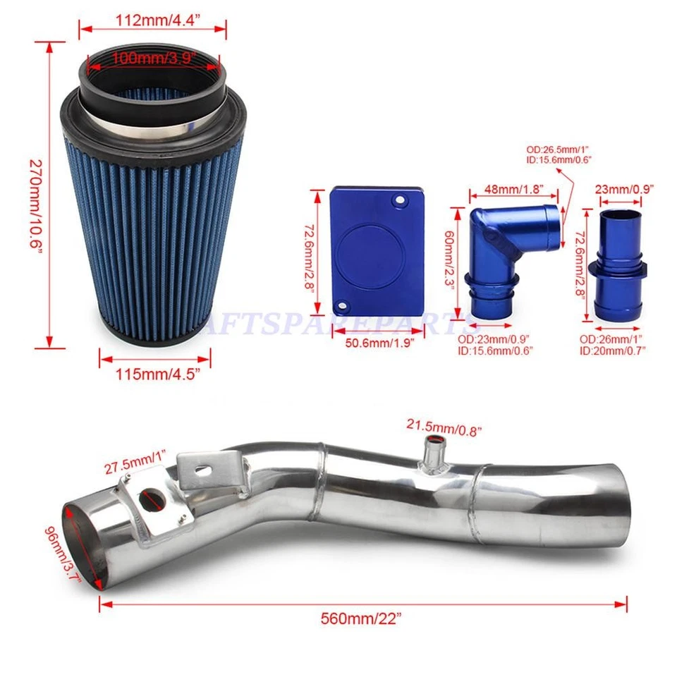 Kit de admisión de aire frío engrasado para Ford F-250 F250 F-350 F350 Super Duty 6,0 L Foto 3 de 4