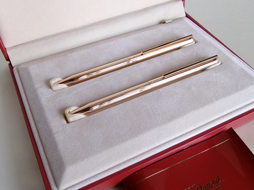 S.T. Dupont Classique Gold Plated Ballpoint Pen / Mechanical Pencil