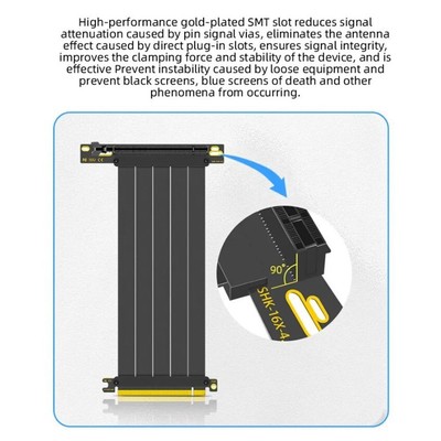 Riser-Kabel 25 cm schwarz für PCIE 4 0 X16 für Gaming und professionellen Eins