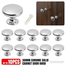 1-10x Chrome Solid Cabinet Door Knobs Drawer Wardrobe Cupboard Handles Kitchen