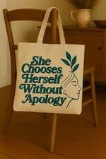 She Chooses Herself Without Apology Tote 