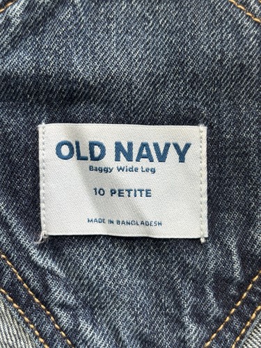 Old Navy Baggy Damen-Overall weites Bein Größe 10 zierlich blau neu mit Etikett - Bild 2 von 9