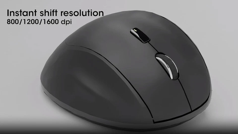 Manhattan 190237 Ergonomic Wireless Mouse with USB-A and USB-C Receiver 2-in-1 B - Image 2 of 4