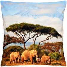 Kissenbezug 40x40 Elefanten Weich Kissenhülle Dekokissen Safari Kissen Sofakisse