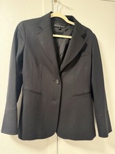Vintage Lafayette 148 New York Women's Black Wool Blazer Jacket Size 6 petite