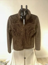 Stunning LL Bean Medium Zippered Plush Brown  Jacket 21 P/P 25 Length
