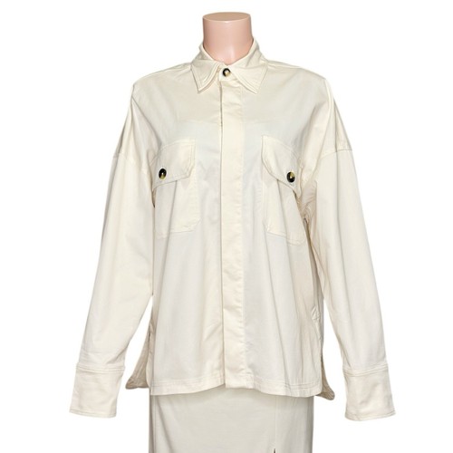 $188 NWT LOVERS + FRIENDS Sydney Oversized Button-Up Shirt Jacket, Cream, XS - Picture 8 of 12