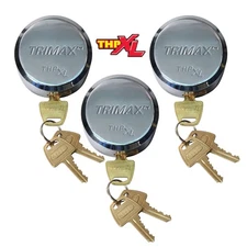 3 Trimax XL Hockey Puck Style Locks Trailer Toy Box Utility Shed Work Box THPXL