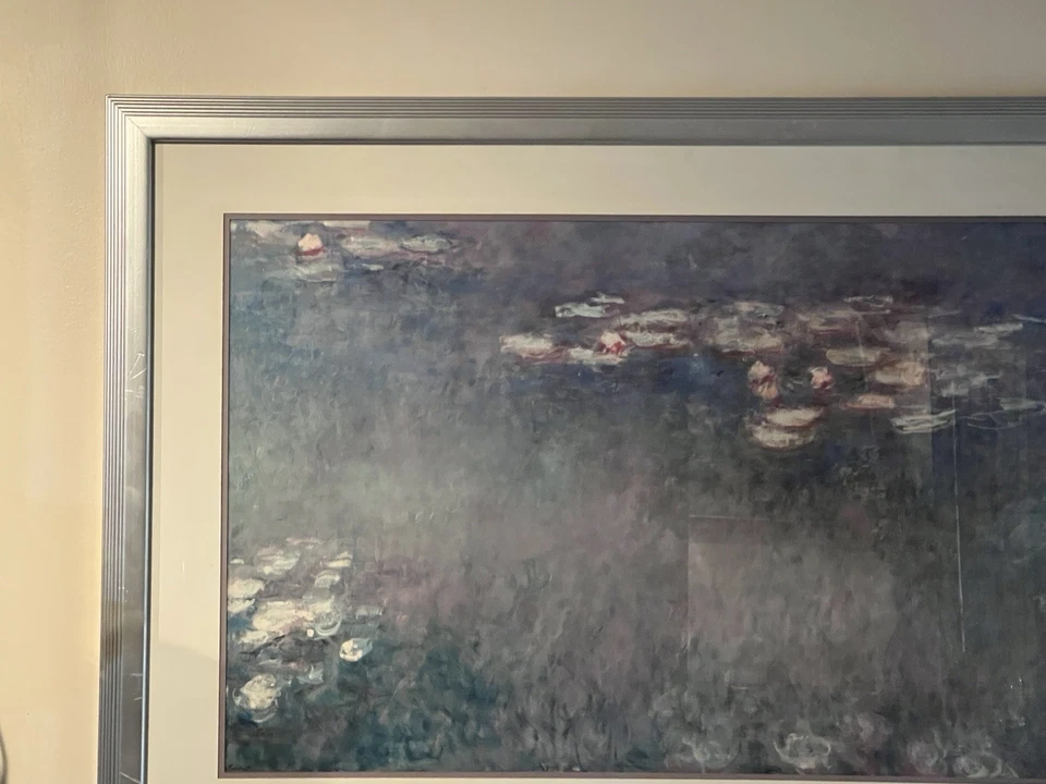 Claude Monet Water Lilies Framed Print 58”x32” Large Wall Art 1989 MMA - Image 4 of 4