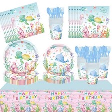 Under Sea Party Supplies Ocean Animal Birthday Dinner Decorations 169 PCS