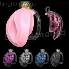 NEW Resin Male Chastity Device Realistic Cage Men Lock Belt Shield with 5 Rings