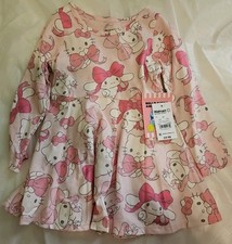 Hello Kitty And Friends Flared Dress-NWT-PINK-2T-Long Sleeve