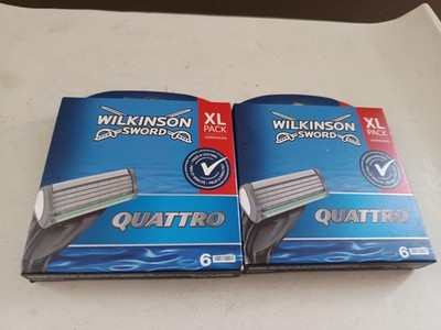 * 12 x Wilkinson Sword Quattro Plus Rasierklingen = 2 Packungen je 6 Stück NEU