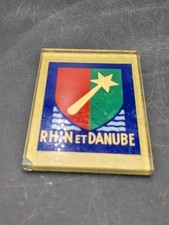 FIXÉ SOUS VERRE RHIN ET DANUBE 1ere ARMÉE 1945 SOLDAT FRANCAIS FRANCE WWII WW2