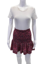 ALC Womens Smocked Floral Printed Silk A Line...