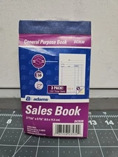 Receipt Book Adams General Purpose Sales Book  Lot of 3 Carbonless Sets