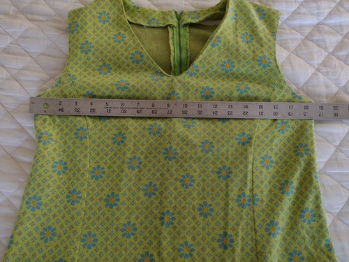 Vtg 60s Daisy Mod Mini Dress Green Floral Gogo 70s Sz S M Handmade Hippie Boho, Size S, $45 - Photo 4