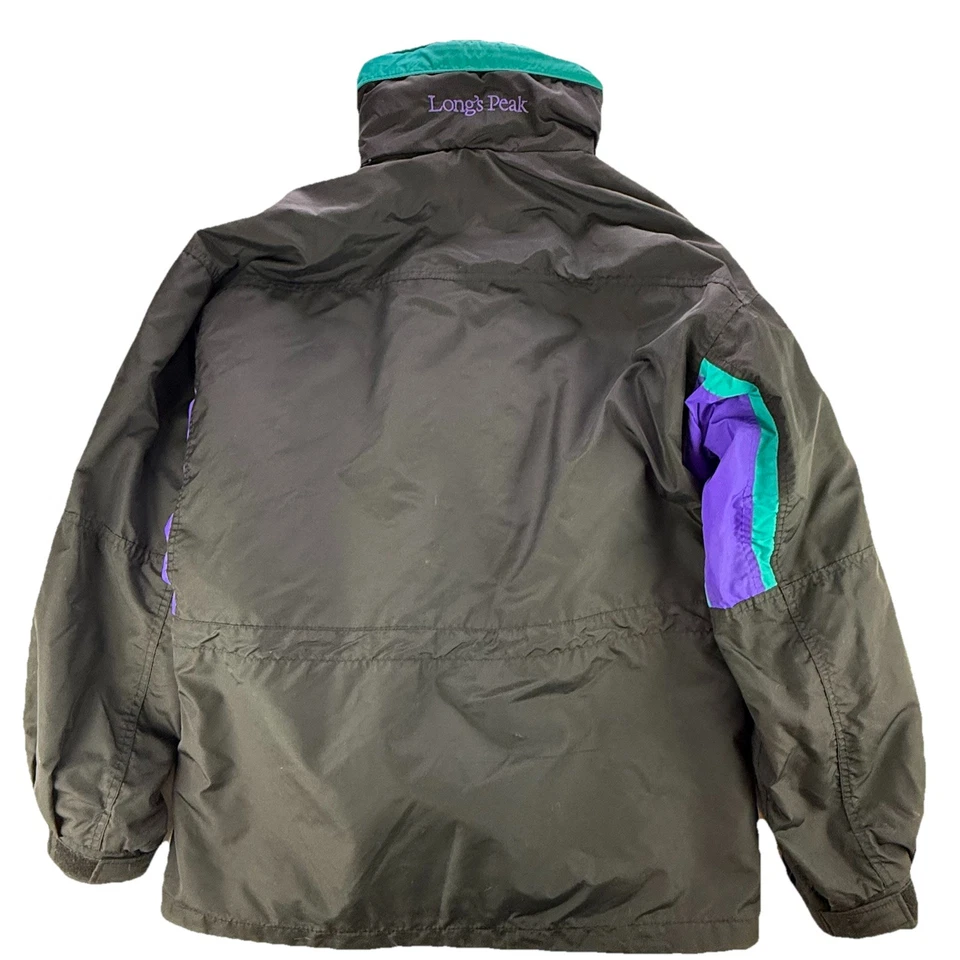 VTG Columbia Long's Peak 3-in-1 Jacket Black Green Purple Fleece Mens Medium USA - Image 2 of 4
