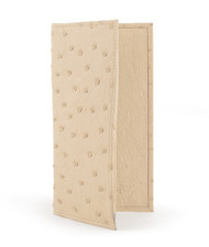 FERRINI Full Quill Ostrich Checkbook, Winter White