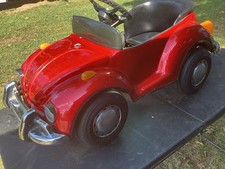 Vintage 6 Volt Volkswagen Conv. Metal Kids Ride On Car RARE.