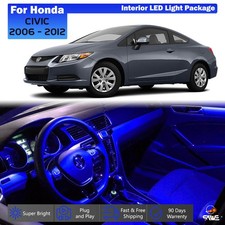 8 X Blue Led Lights Bulb Map Interior Package Kit For 2006 - 2012 Honda Civic 8 X Blue Led Lights Bulb Map Interior Package Kit For 2006 - 2012 Honda Civic