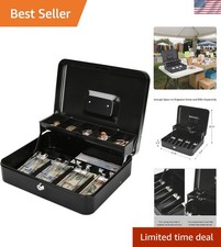 Water-Resistant Large Cash Box with Scratch-Resistant Finish - Key-Lock Design