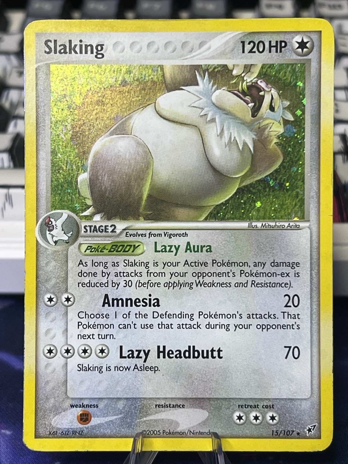 Pokemon TCG 15/107 Slaking Ex Deoxys Holo 2005 NM-Mid Era Vintage