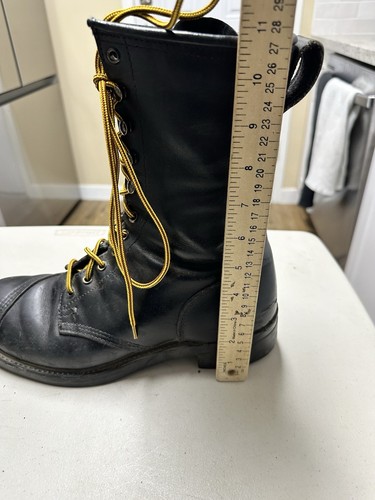 Vintage Biltrite schwarz Leder Militär Stahlkappe Kampf ANSI 10 Zoll Stiefel 10,5 R - Bild 12 von 12