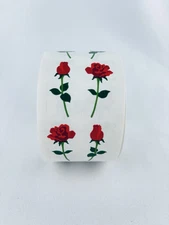Vintage 1995 Mrs. Grossman's Stickers Roll Red Roses Flowers - Scrapbooking