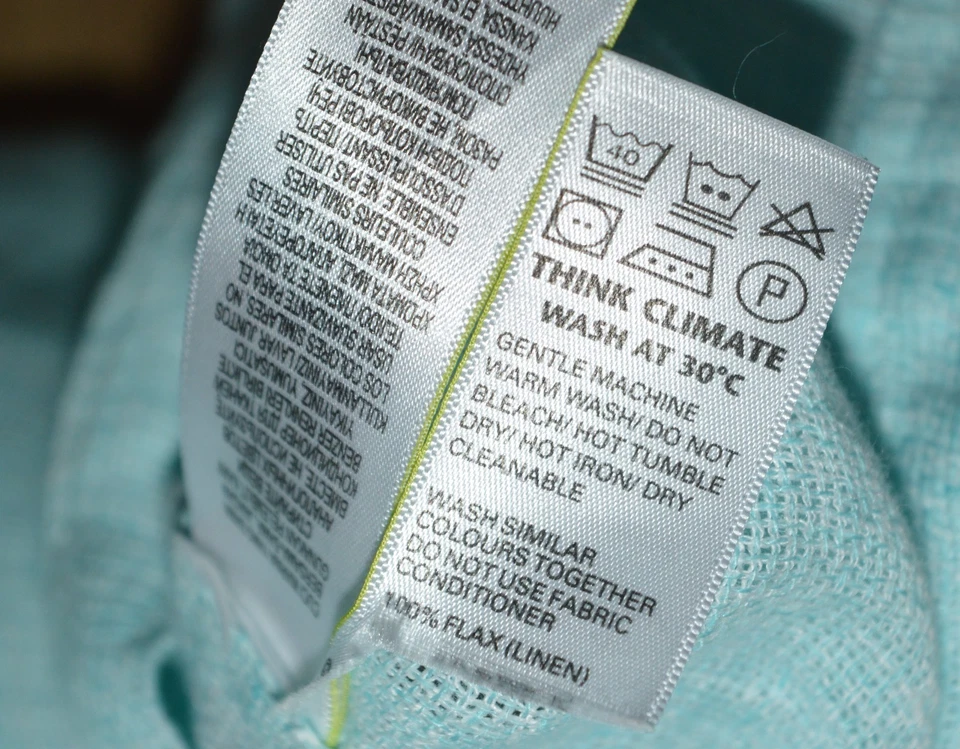 Marks & Spencer Blue Harbour 100% Flax Linen Mint Green Short Sleeve - Large L - Image 4 of 4