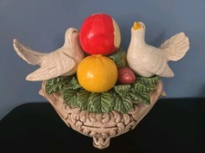 Large Capodimonte Fruit Basket Birds Centerpiece Italian Bowl basket bowl