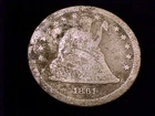 1861-S  Seated Liberty Silver Quarter Found With Metal Detector