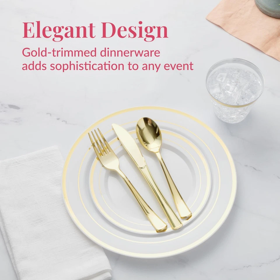 Juego de vajilla desechable 350 piezas decoración fiesta compromiso para 50 invitados... Foto 2 de 4