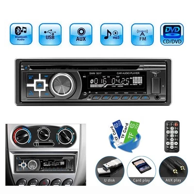 ESSGOO DIN simple Autoradio CD DVD Player Bluetooth Freisprech MP3 USB FM AUX 7couleurs