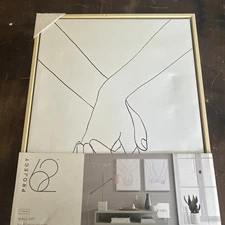 Project 62 2 Pack Wall Art 16 In x 20 In Black and White (BACKING IS RIPPED NEW)