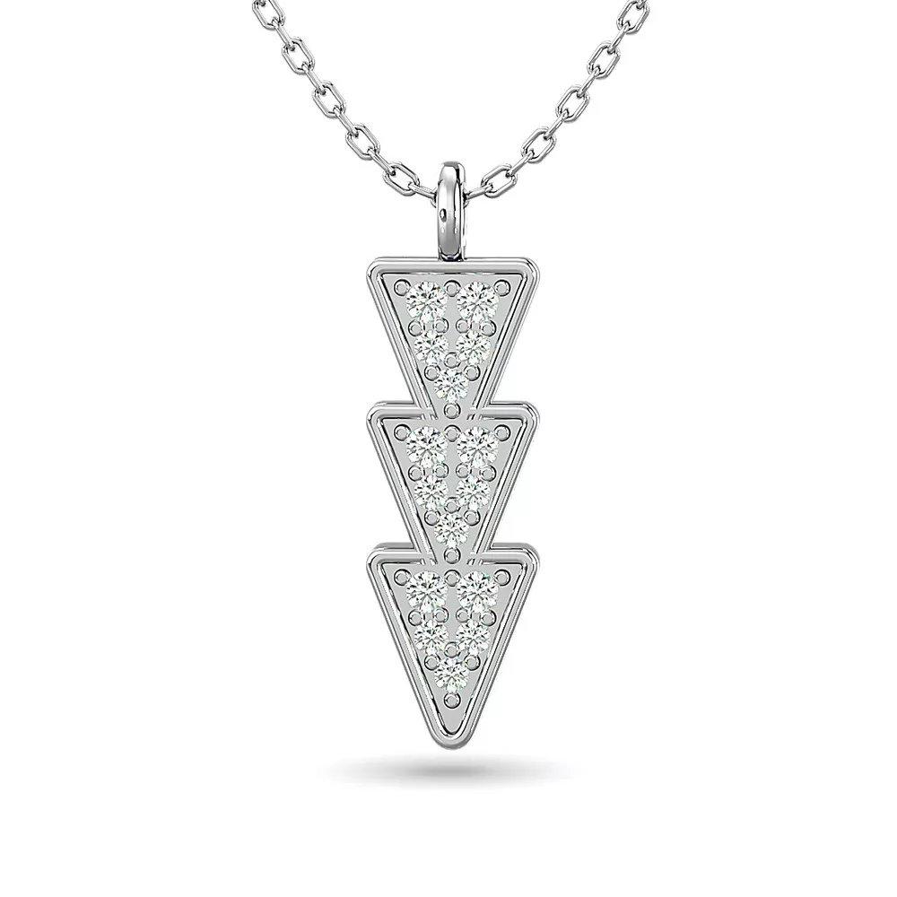 Diamond triangle pendant necklace sale