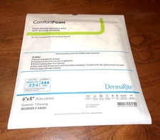 DERMARITE COMFORTFOAM BORDER WOUND DRESSING BANDAGE 6”X8” #43680 1 ONLY EXP 2026