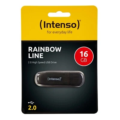 Intenso Rainbow Line 2.0 USB Stick 16 GB Speicherstick 16GB schwarz 3502470