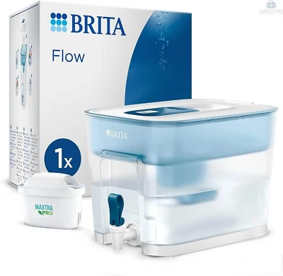 Tanque de filtro de agua de flujo BRITA 8,2 L jarra dispensadora de refrigerador + 1 cartucho Maxtra Pro