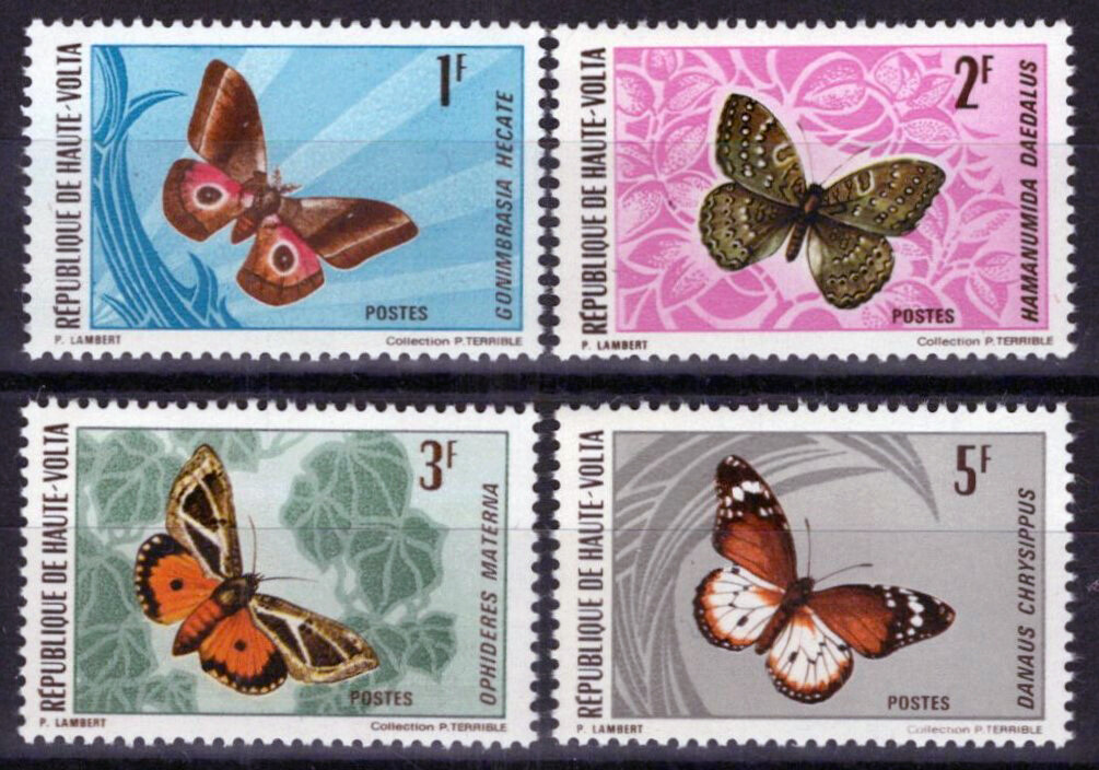 ZAYIX Burkina Faso 244-247 MNH Butterflies Insects