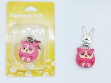  Pink owl lock Security Padlock for Books, Suitcases, Backpacks, & Lockers/MINI 