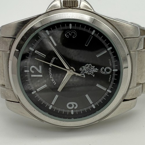 Men's US POLO ASSN Silver Tone Black Dial Bracelet Watch, 45mm, Runs USC80080 - Picture 4 of 7