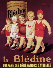 POSTER LA BLEDINE FOOD FOR GENERATIONS OF YOUNG ATHLETES VINTAGE REPRO FREE SH