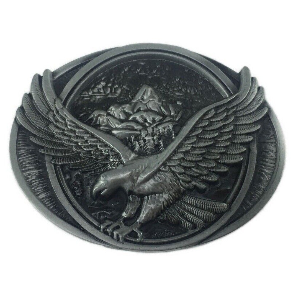 Western Belt Buckle for Men & Women Cowboy Vintage Style Wear Metal Flying Eagle