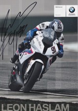 Leon Haslam Hand Signed Promo Card WorldSBK Autograph BMW