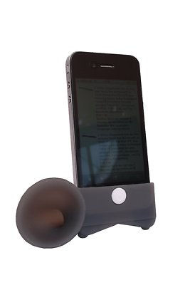 BIGtec iPhone Horn Klangverstärker Stand Speaker Silikon iPhone 4 4S Grau.