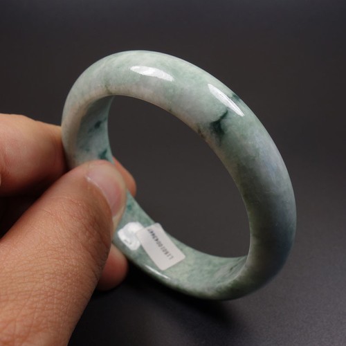 56 mm zertifiziert Klasse A 100 % natürlicher grüner Jadeit Jade Armreif Armband Z6947 - Bild 10 von 12