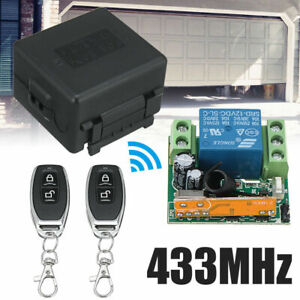 Receiver Set 2 CH Garage Door Remote Control Switch Relay Wireless Transmitter