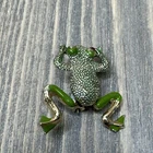 Vtg Green Frog Costume Jewelry Pin 1.5" Moving Legs